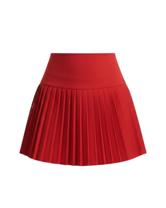 Coco Pleated Skirt - Ferrari Red